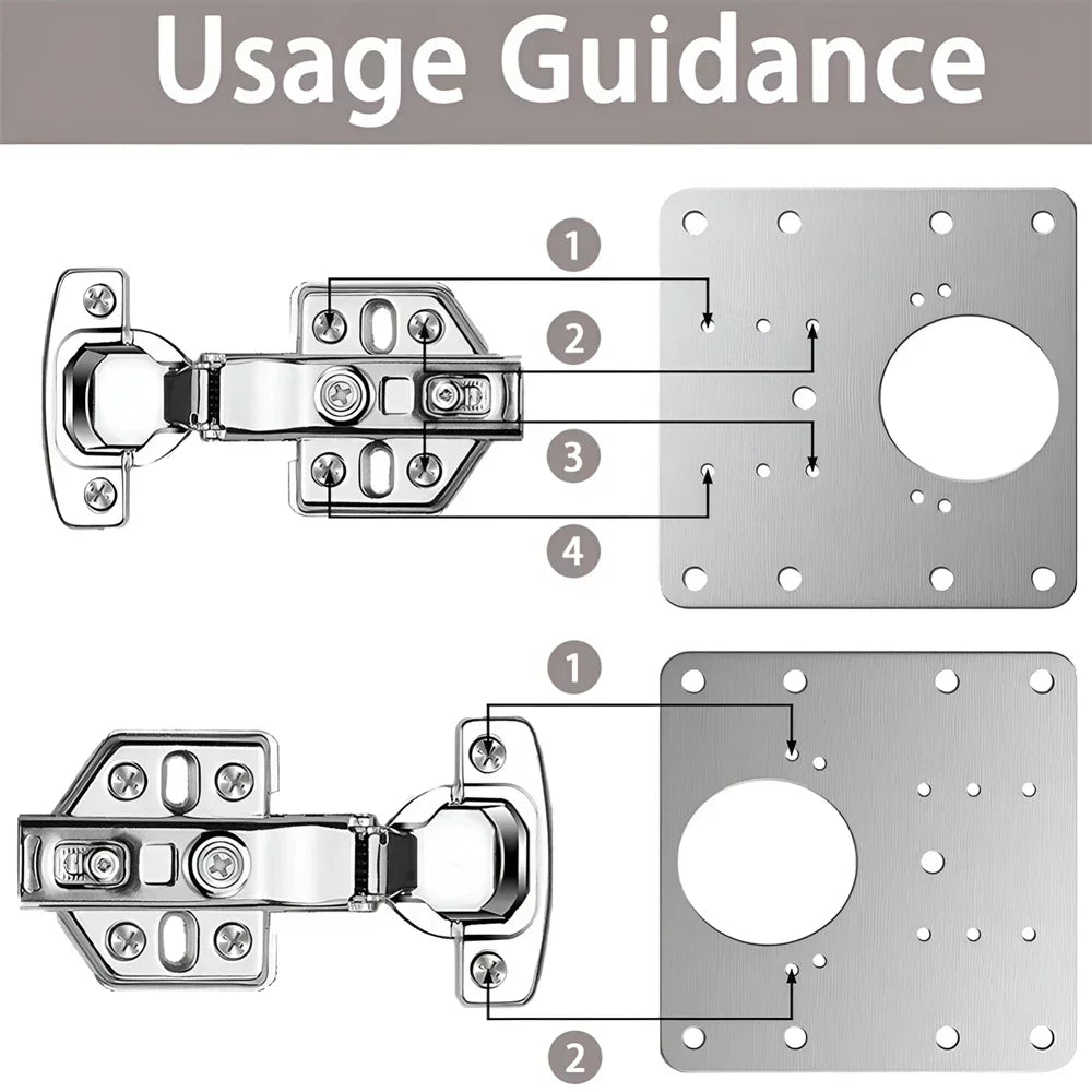 Stainless Steel Hinge Repair Plates – Cabinet & Drawer Fix Kit Hinge Repair Plate SPOT
