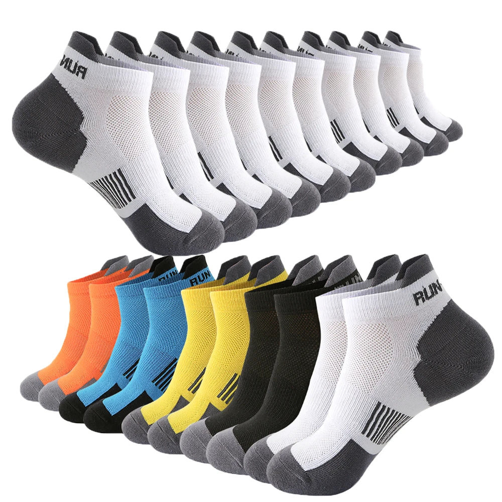 10-Pack Men's Breathable Mesh Ankle Socks | Sizes EU 38–45 Men's Ankle Socks SPOT 5 white 5mix 35-39