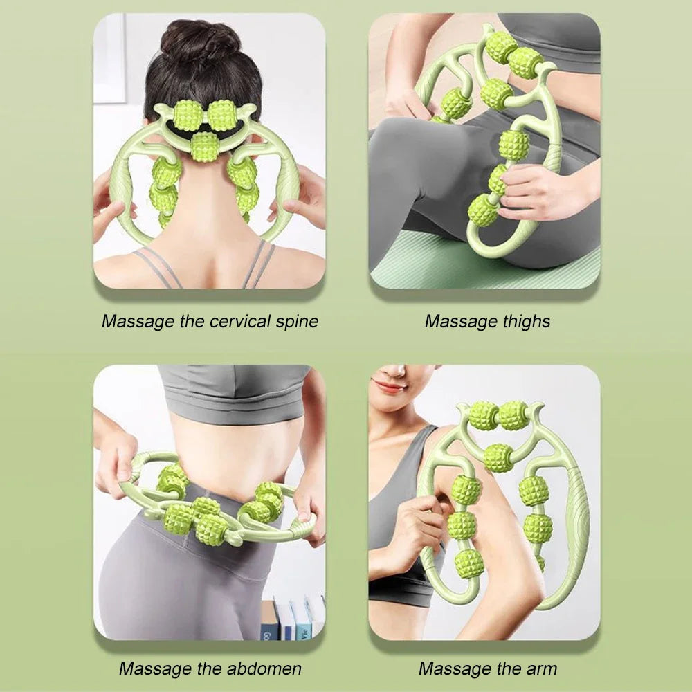 9-Wheel Fascia Muscle Roller – Full-Body Cellulite Massager Muscle Massage Roller SPOT