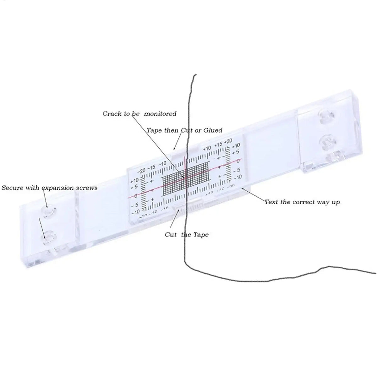 Acrylic Crack Monitor Gauge – Dual-Axis Wall Crack Tracker Crack Monitor Gauge SPOT