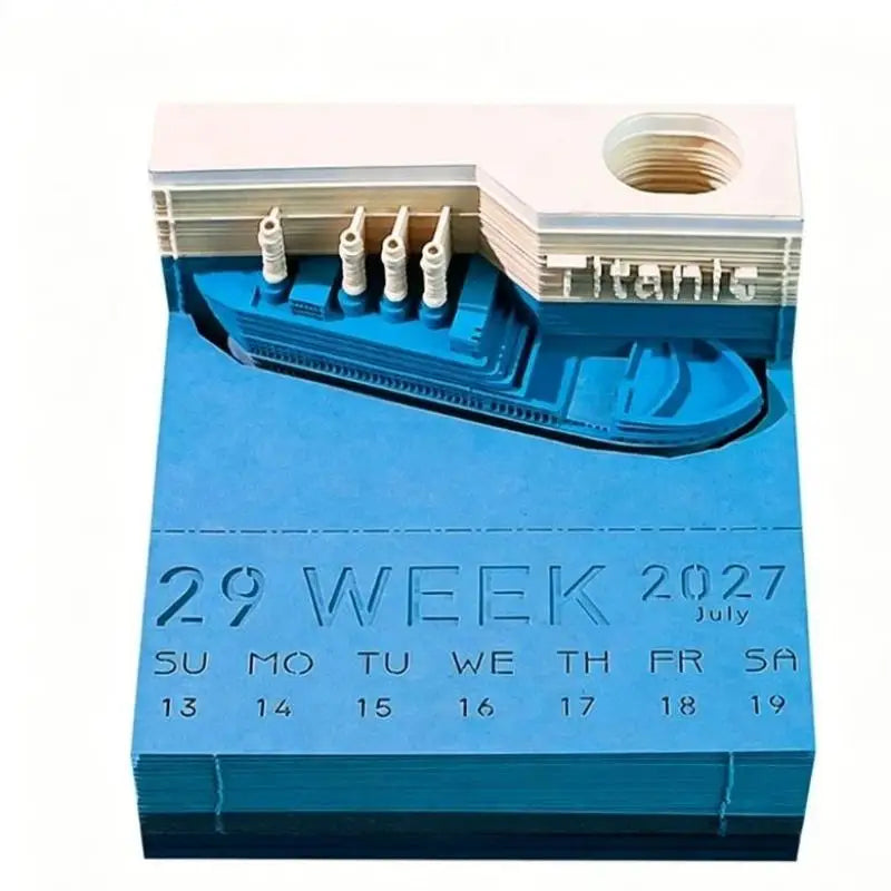2027 LED Desk Calendar – 3D Tear-Away Paper Carving Art LED Desk Calendar SPOT