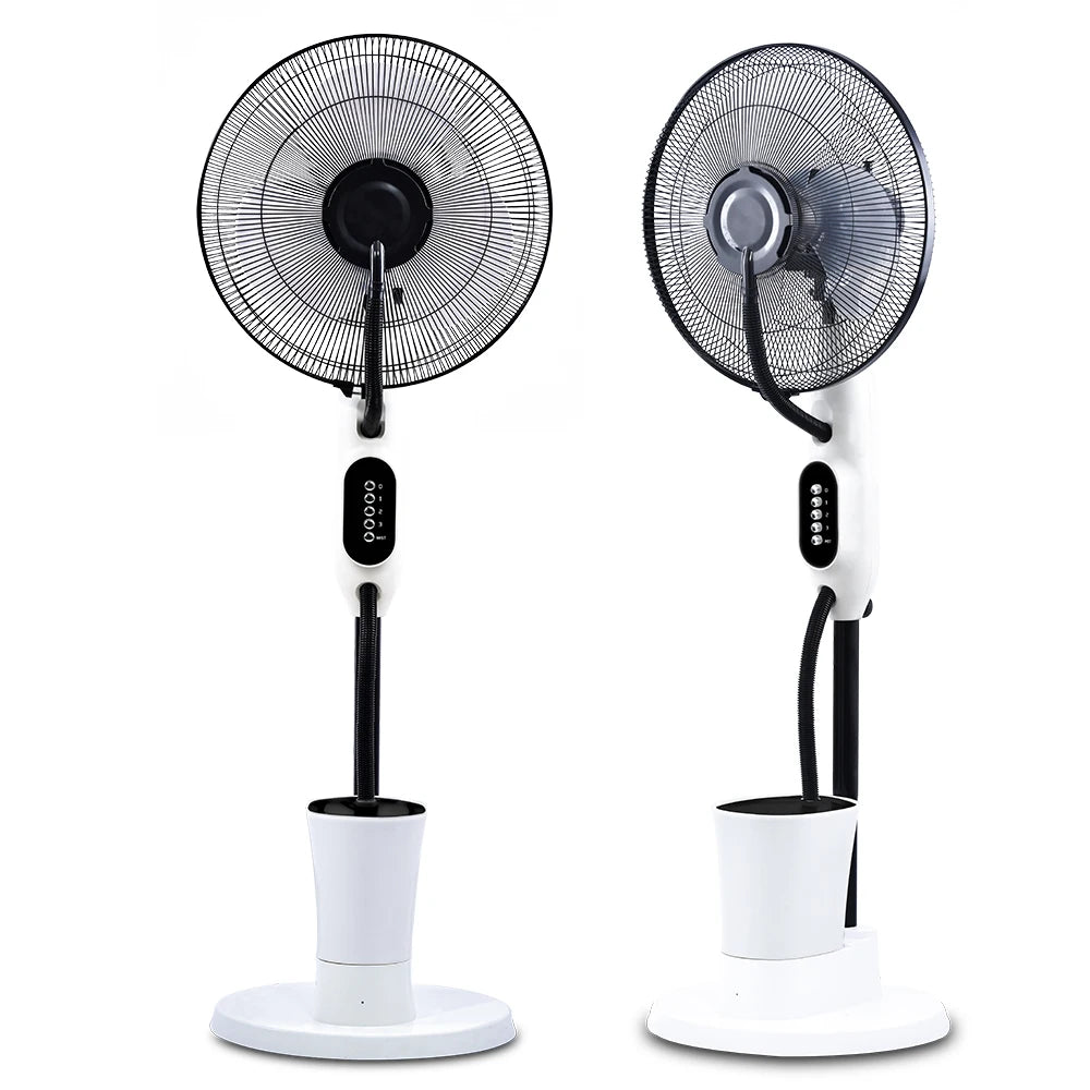 16-Inch Water Mist Standing Fan – 3-Speed Pedestal Cooling Fan Misting Pedestal Fan SPOT