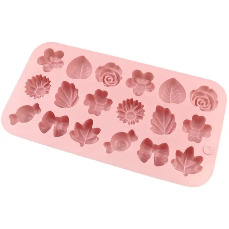 Silicone Candy Mold 18-Cavity Flower Leaf Bow – Non-Stick Silicone Baking Mold SPOT