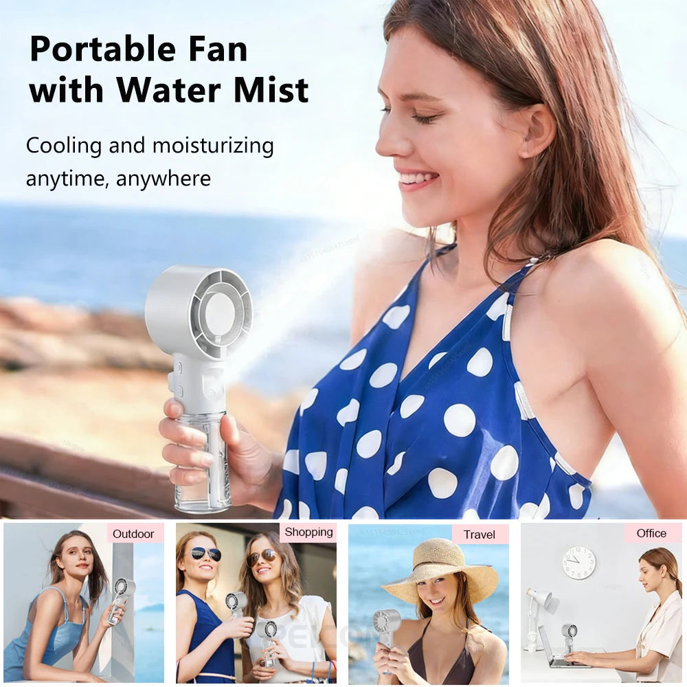 Handheld Mist Fan – 4-Speed Rechargeable Mini Spray Fan Handheld Mist Fan SPOT