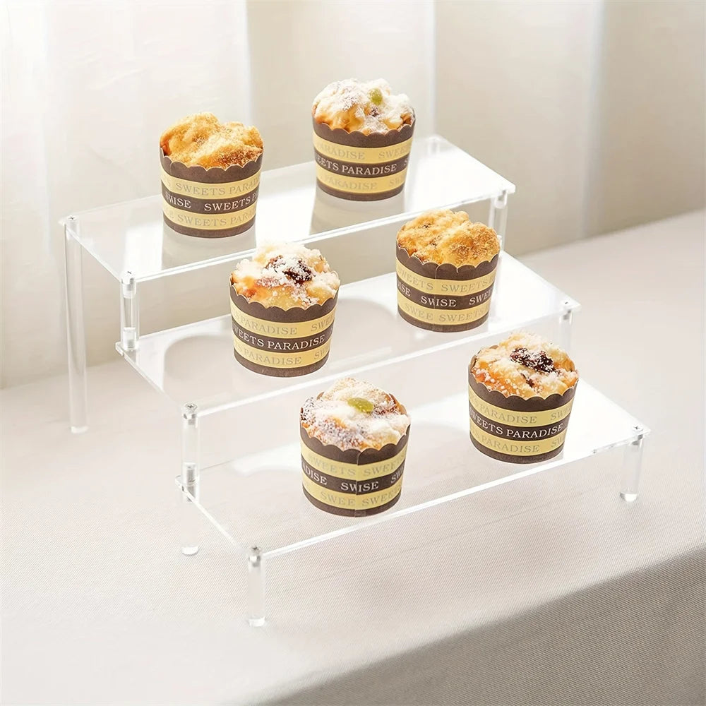 4-Tier Clear Acrylic Display Stand – Ladder Organizer Rack Display Stand Rack SPOT