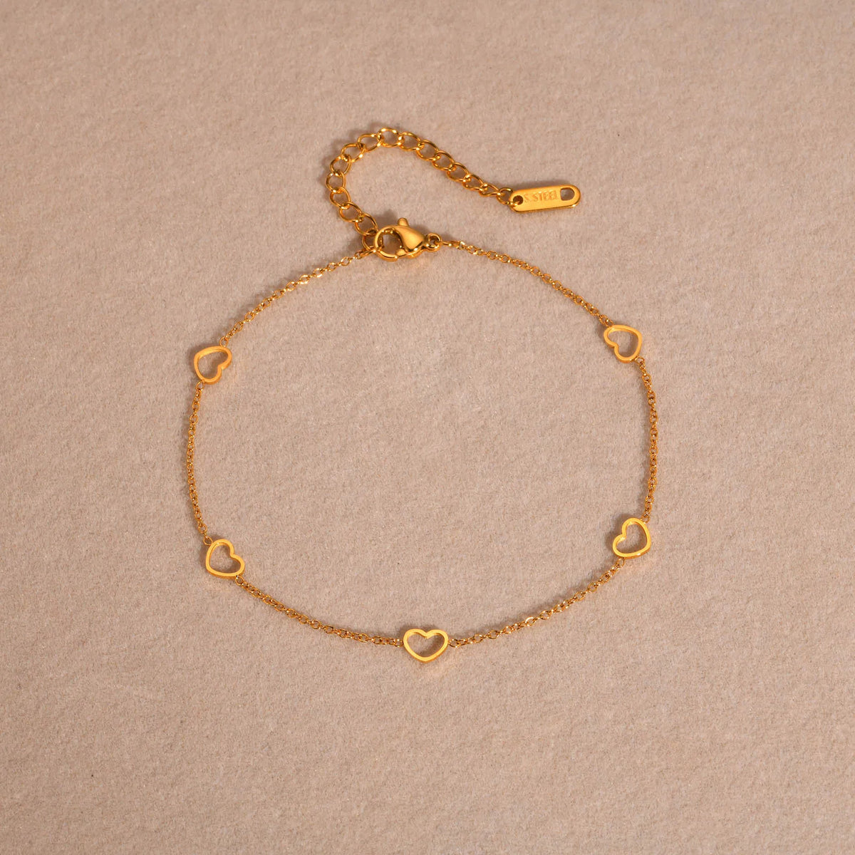 Heart Anklet Bracelet – Adjustable Gold Stainless Steel Anklet Anklet Bracelet SPOT