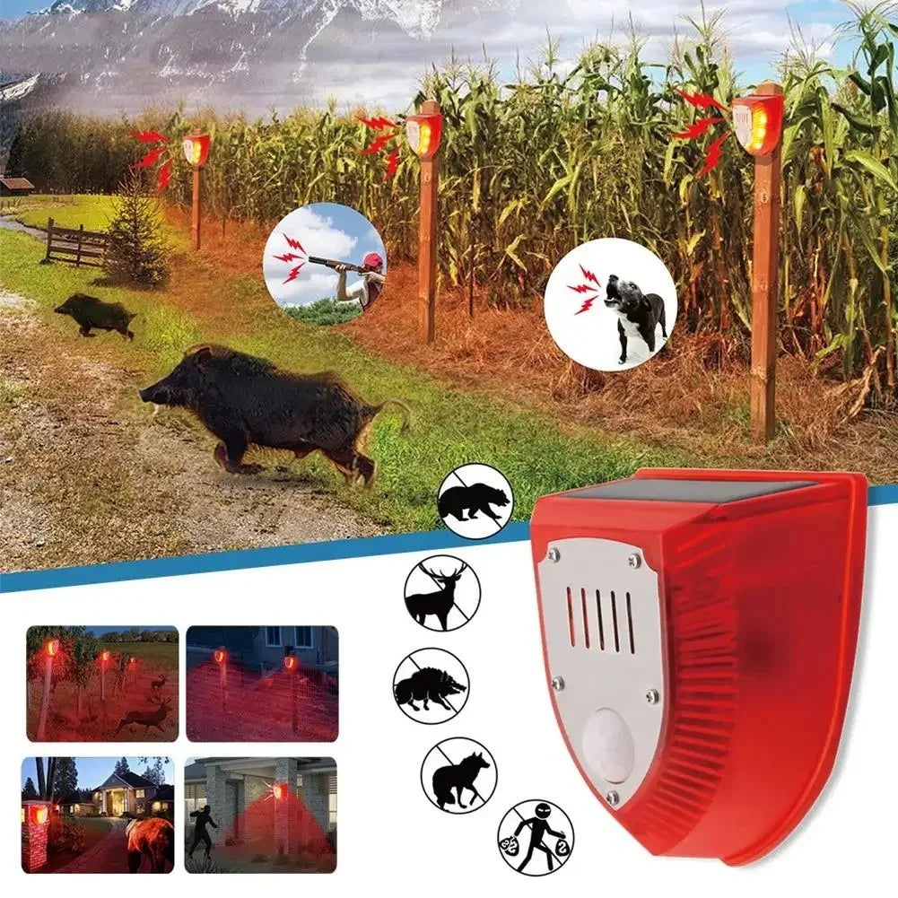 Solar Motion Sensor Siren Alarm & Animal Repeller – 3 Modes Solar Security Alarm SPOT No plug