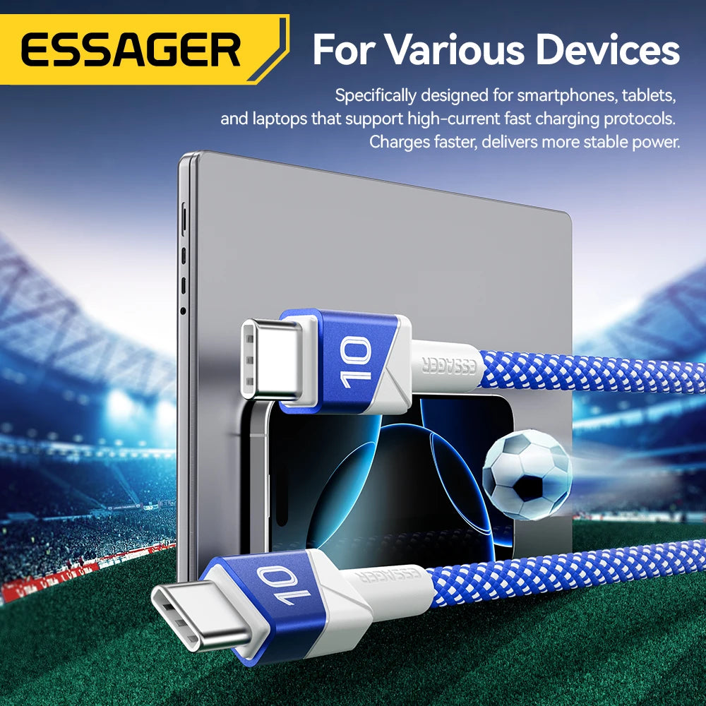 ESSAGER 100W USB-C Cable Fast Charging – iPhone & MacBook USB-C Charging Cable SPOT