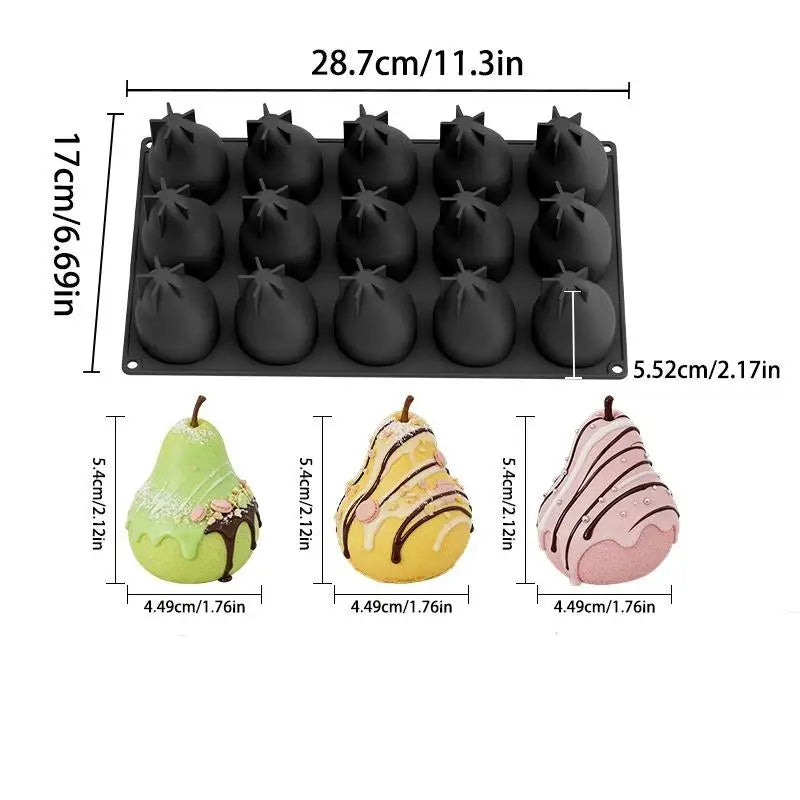 Fruit Shape Silicone Mousse Cake Mold – Mango & Pear Baking Silicone Cake Mold SPOT A5