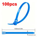 100-Pack Reusable Self-Locking Nylon Cable Ties – Mixed Colors Reusable Cable Ties SPOT 100pcs Blue
