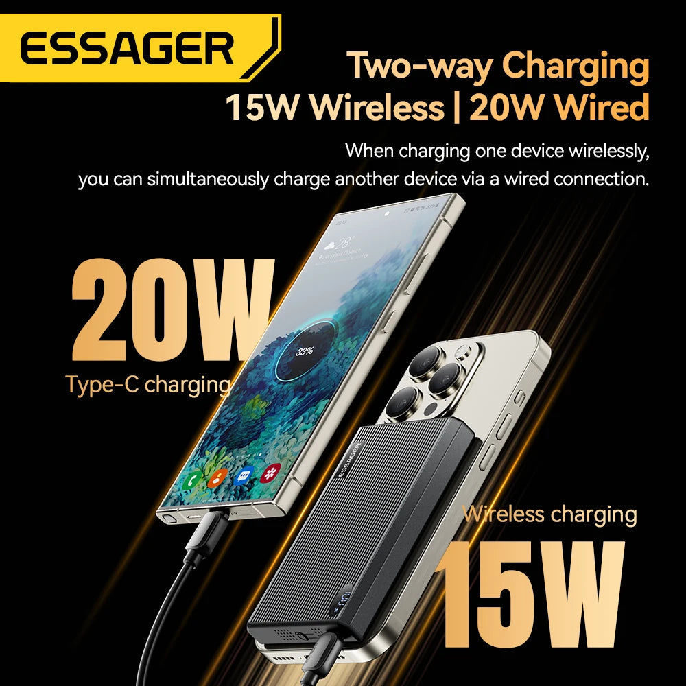 Essager 10000mAh Magnetic Power Bank 20W Wireless Charging Wireless Power Bank SPOT