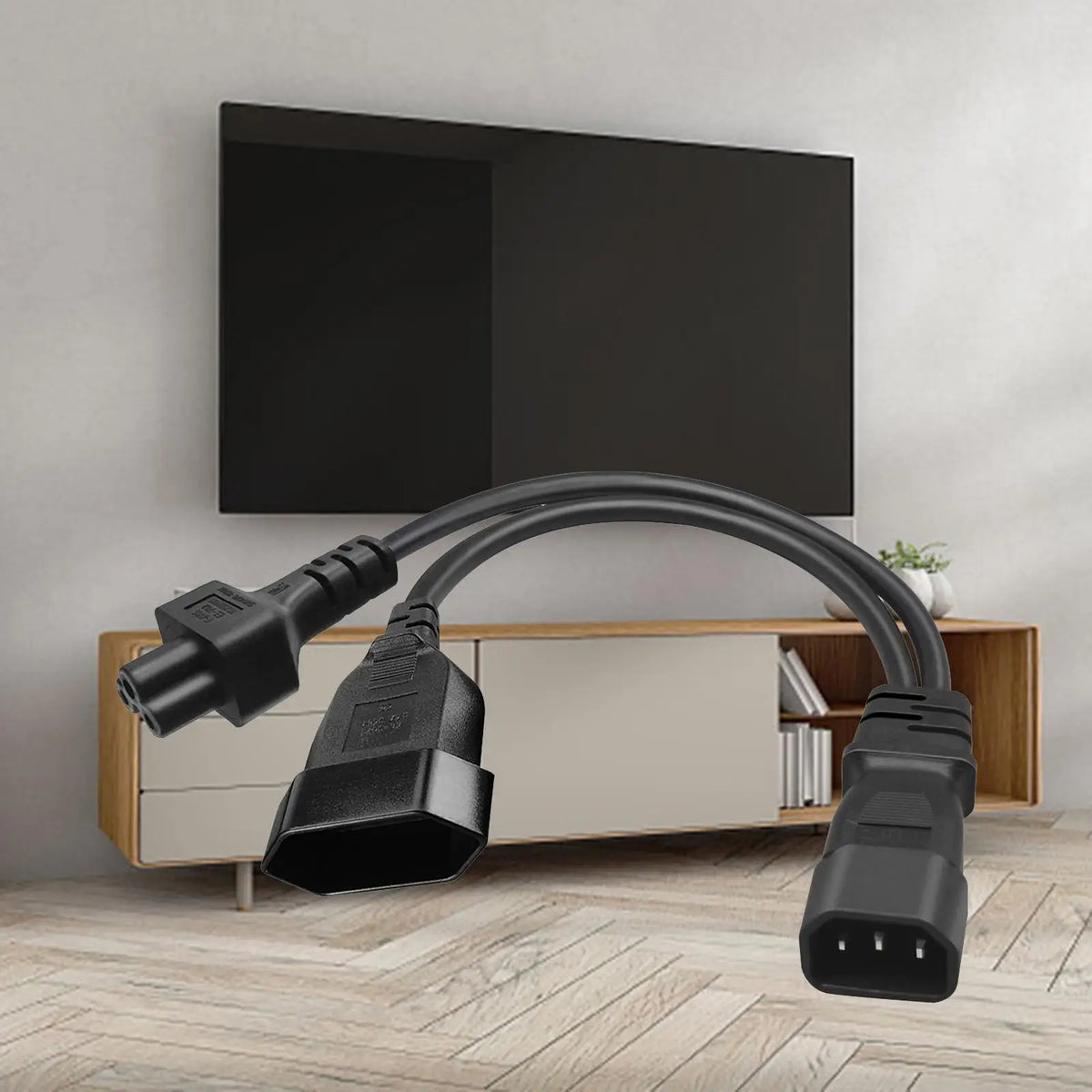 C14 to C5 Power Cable Y Splitter Adapter Cord 0.32m 13A Power Adapter Cable SPOT Default Title