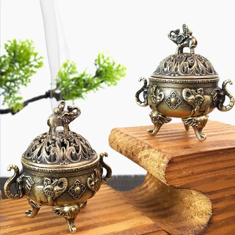 Elephant Lotus Metal Incense Burner Bowl – Yoga & Home Decor Incense Burner SPOT
