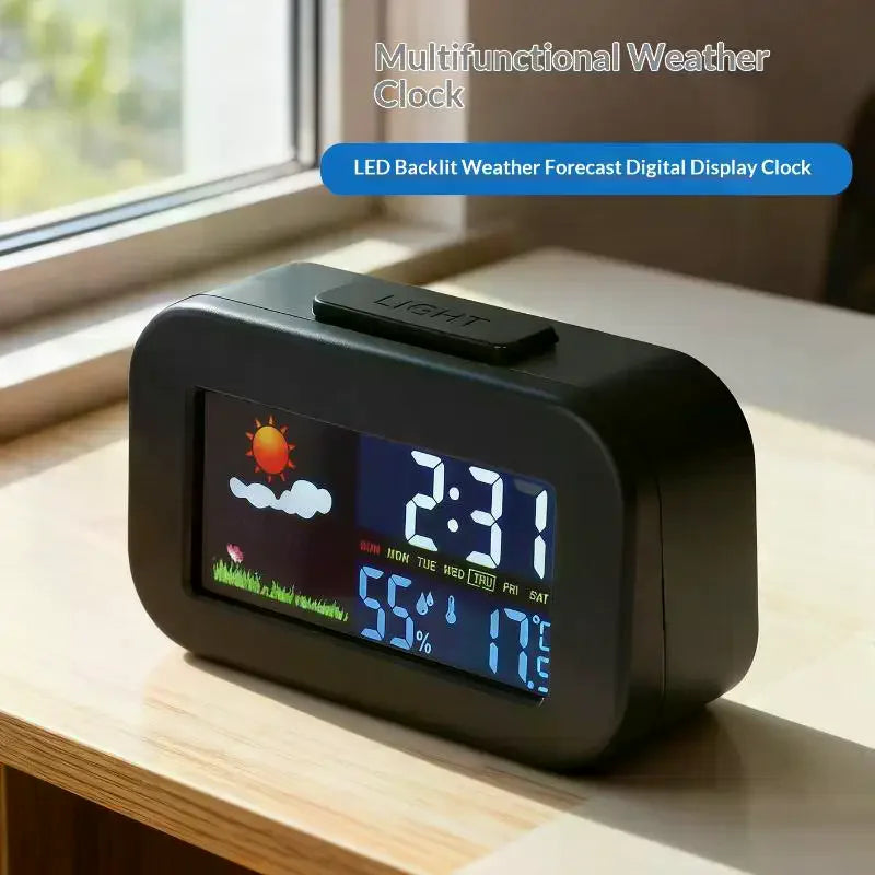 Weather Station Clock – Color Display Temp & Humidity Monitor Weather Station Clock SPOT