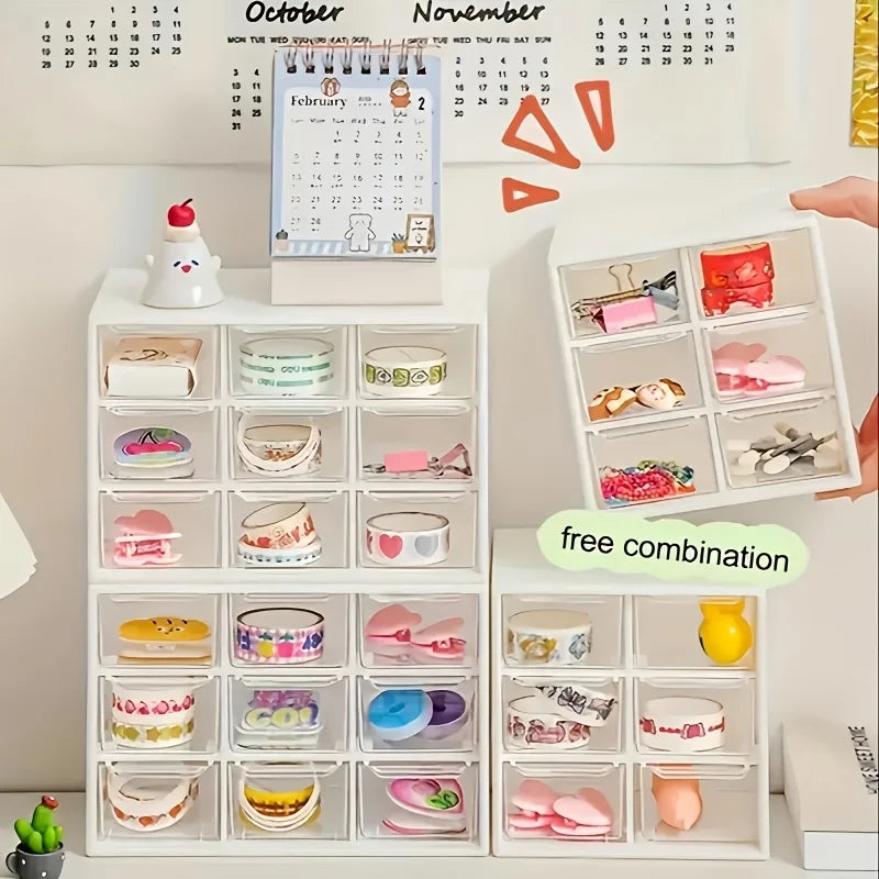 Multi-Grid Desktop Drawer Organizer – Dustproof Storage Box Desktop Storage Organizer SPOT
