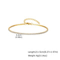CZ Tennis Anklet – 18K Gold Plated Stainless Steel Foot Chain CZ Tennis Anklet SPOT 2mm-Gold