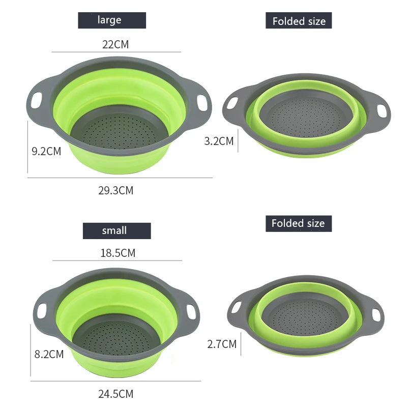 Collapsible Silicone Colander – Foldable Fruit & Veggie Strainer Collapsible Colander SPOT