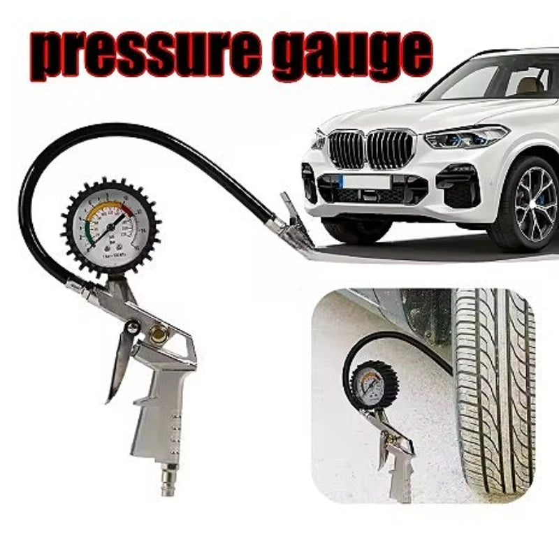 Gun-Type Tire Pressure Gauge 0-220 PSI – Car & Motorcycle Tire Pressure Gauge SPOT