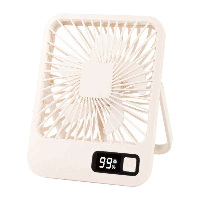 Portable Mini Desk Fan – USB Rechargeable 5-Speed, 2000mAh Portable Desk Fan SPOT Yellow USB Type-C