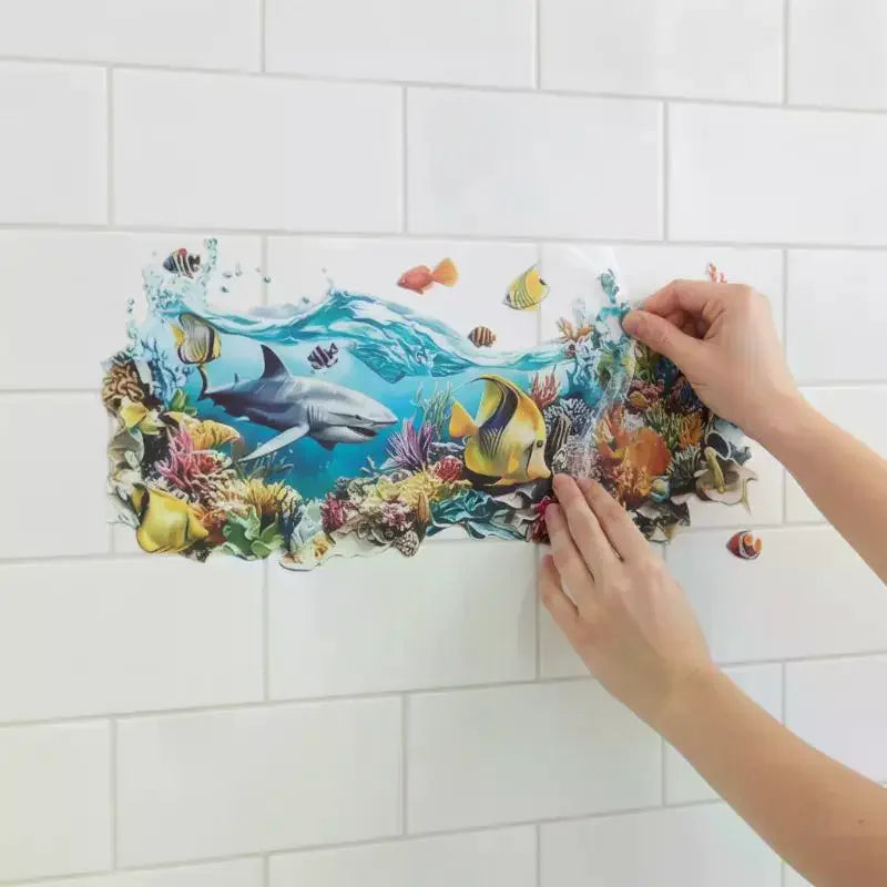 Ocean Fish Bathroom Wall Sticker – Waterproof PVC Decal Wall Sticker Decal SPOT