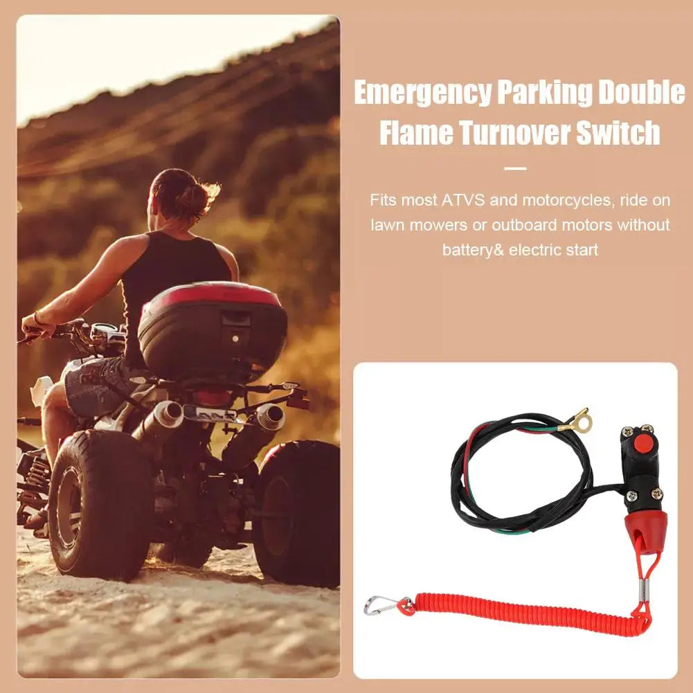 Engine Kill Stop Switch with Tether Lanyard – Motorcycle ATV Motorcycle Kill Switch SPOT