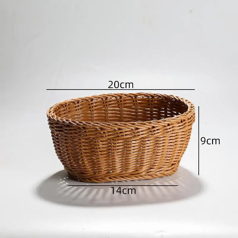 Woven Rattan-Style Serving Basket – Bread, Fruit & Veggie Tray Woven Serving Basket SPOT A8
