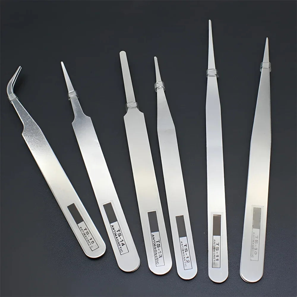 6-Pack Anti-Magnetic Stainless Steel Precision Tweezers Set Precision Tweezers Set SPOT