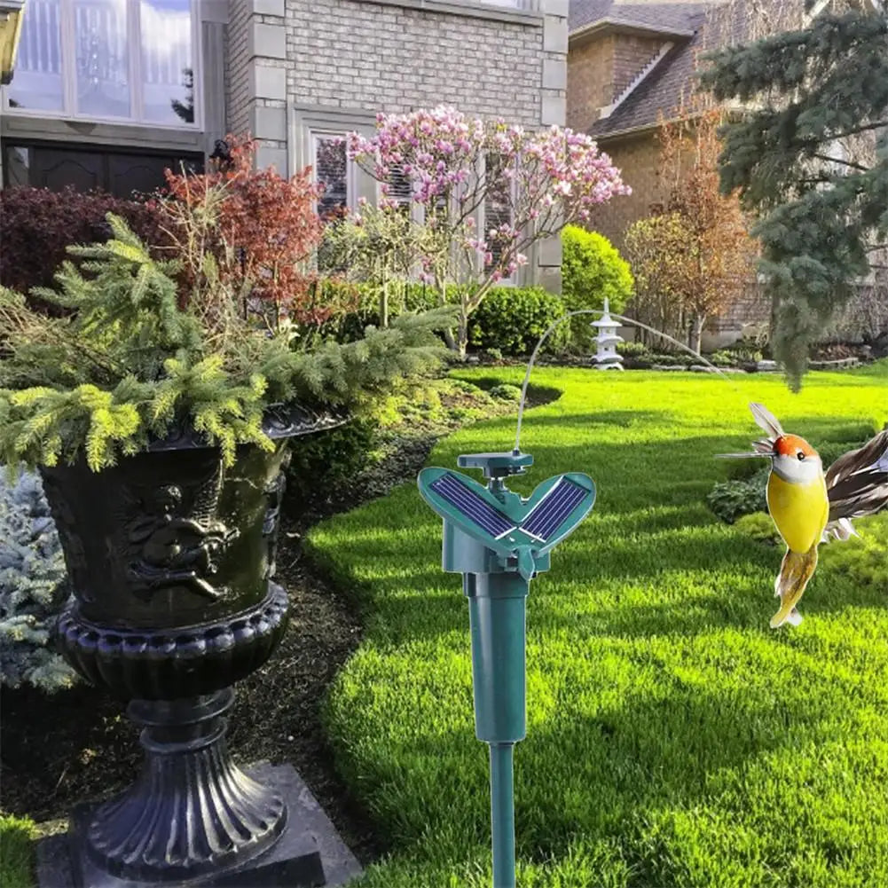Solar Fluttering Hummingbird Garden Stake – Dual Power Décor Solar Garden Ornament SPOT