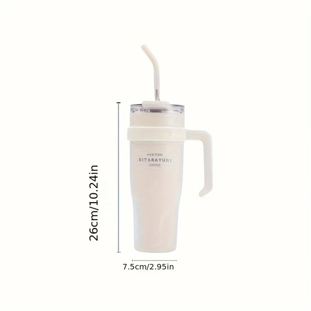 38.55oz Insulated Ice Tumbler – Stainless Steel with Handle & Straw Insulated Tumbler SPOT