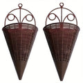2-Pack Triangle Wall Hanging Vase – Fan Flower Basket Decor Wall Hanging Vase SPOT 2PCS