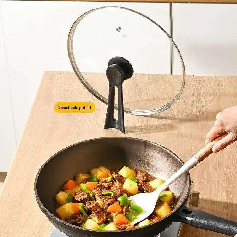 Tempered Glass Round Pot Lid with Steam Vent – 14–34cm Glass Pot Lid SPOT