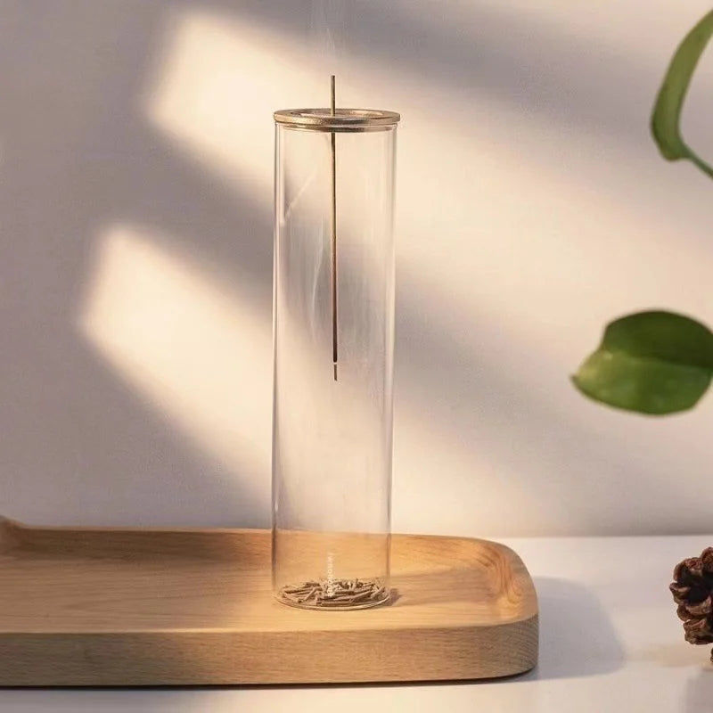 Glass Incense Holder & Ash Catcher Tray – Meditation Décor Incense Holder SPOT