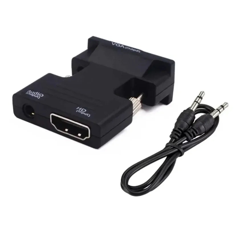 HDMI to VGA Adapter 1080p Plug & Play | Audio Out, HDCP 1.2 Video Signal Adapter SPOT