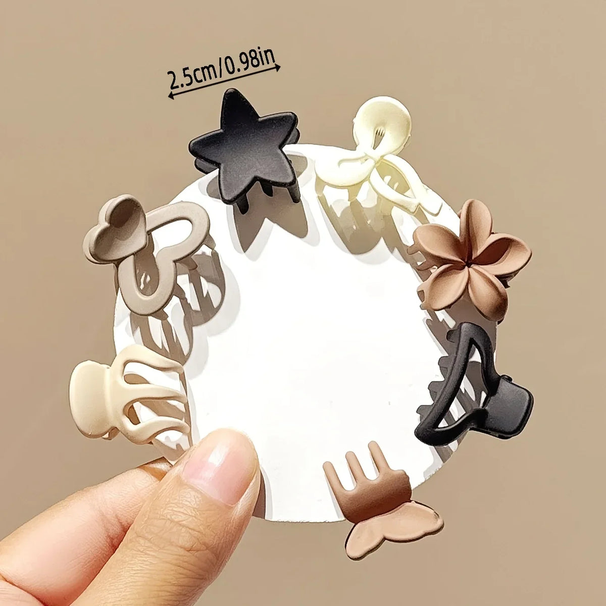 Beige Mini Hair Clips Set – Cute Barrettes for Girls & Women Mini Hair Clips SPOT