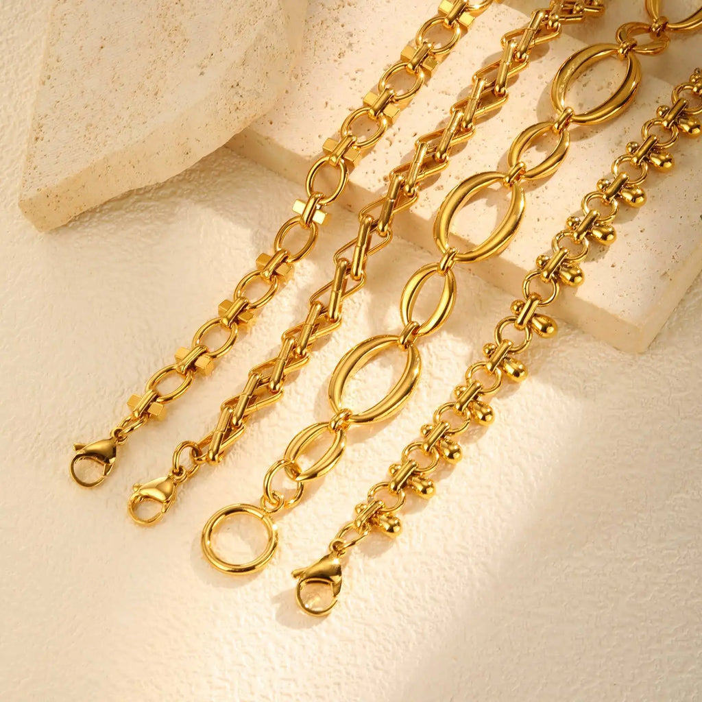 Meaeguet 18K Gold Chunky Chain Bracelet | 316L Stainless Steel Chain Link Bracelet SPOT