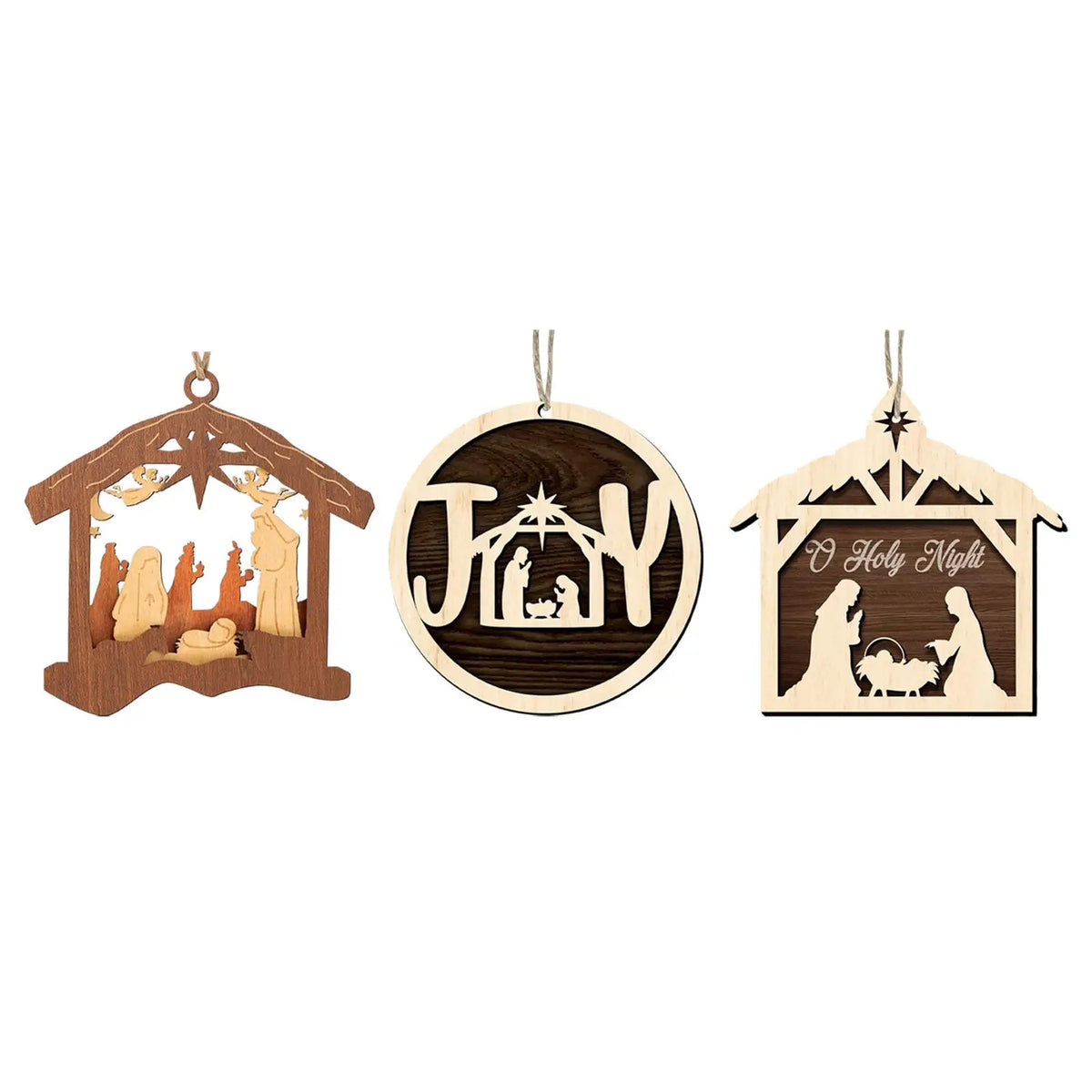 Wooden Christmas Nativity Scene Ornament – Religious Décor Christmas Ornament SPOT