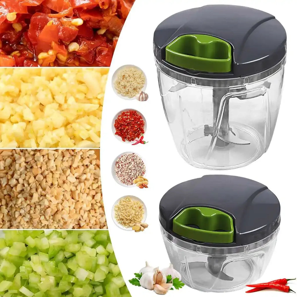 1000ml Manual Pull-String Food Chopper – Garlic & Veggie Cutter Manual Food Chopper SPOT