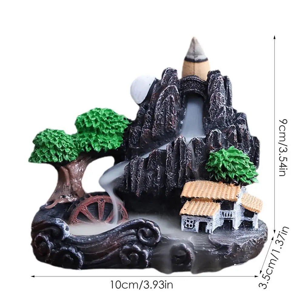 Waterfall Backflow Incense Burner – Mountain Resin Holder Incense Burner Holder SPOT B