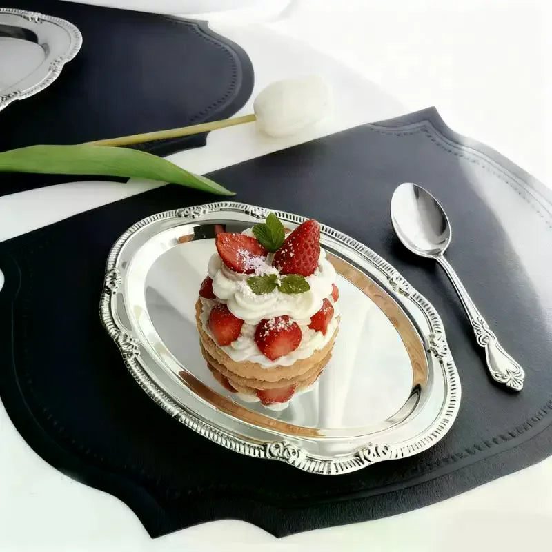 Vintage Embossed Silver Serving Tray – Desserts & Organizer Decorative Serving Tray SPOT