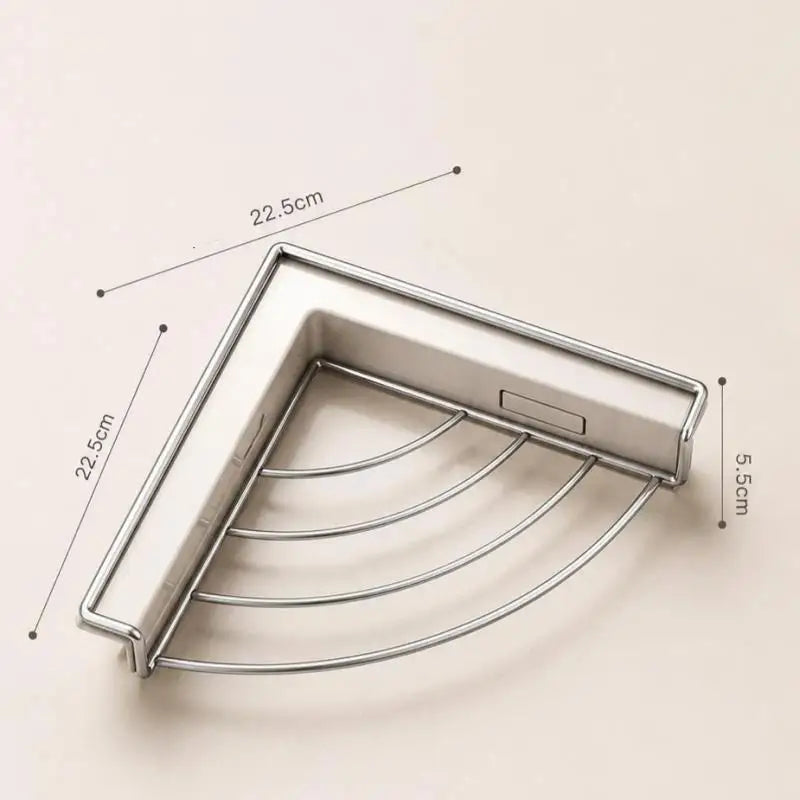 Stainless Steel Sink Corner Drain Rack – No-Drill Organizer Sink Corner Organizer SPOT