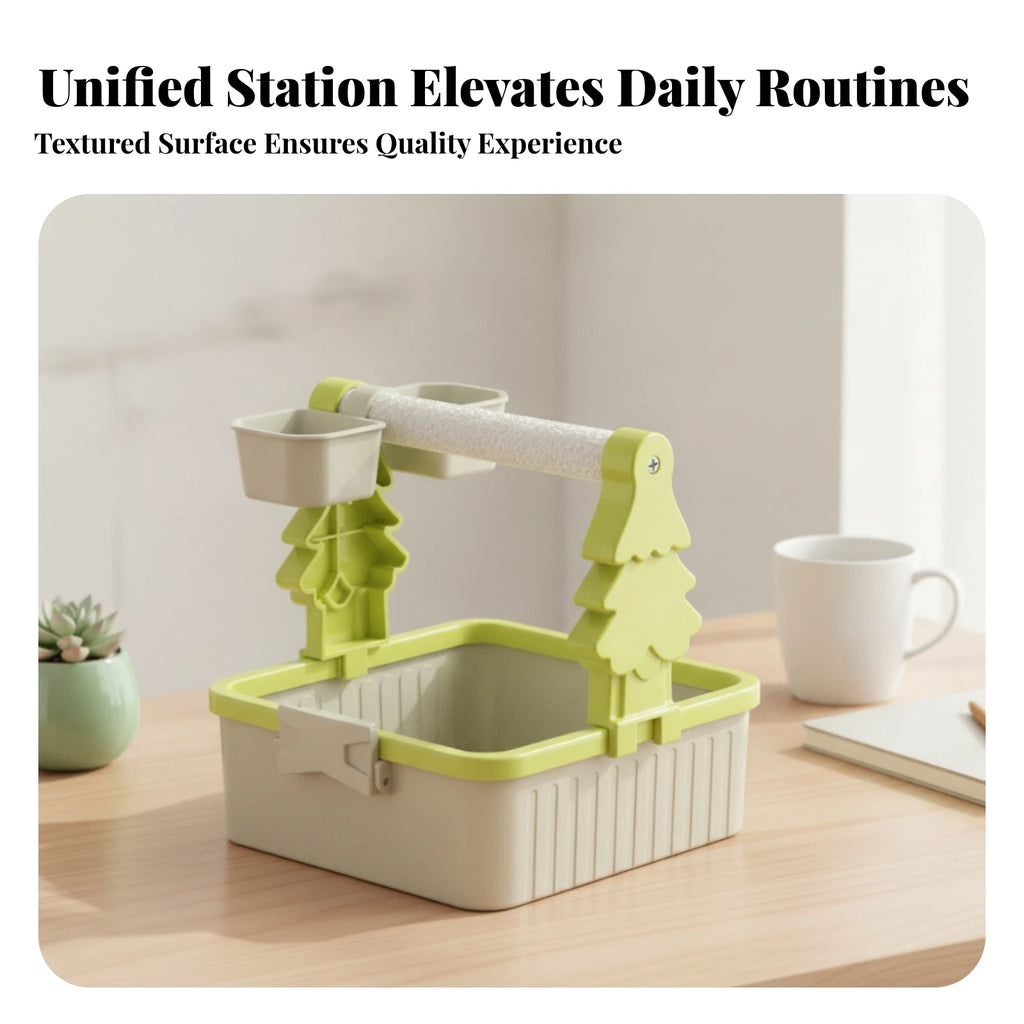 Tabletop Bird Stand with Feeding Cups – Parrot Perch Bird Perch Stand SPOT