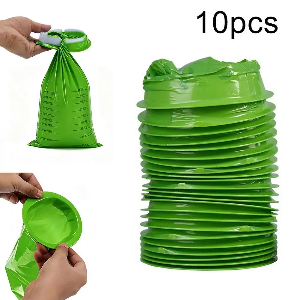 10-Pack Disposable Emesis Bags 1000ml – Travel & Car Sickness Disposable Emesis Bags SPOT Green