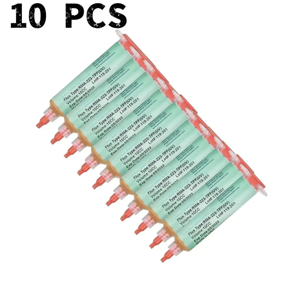RMA-223 Rosin Soldering Flux Paste 10cc – No-Clean PCB BGA SMD Soldering Flux Paste SPOT 10 PCS RMA-223-TPF