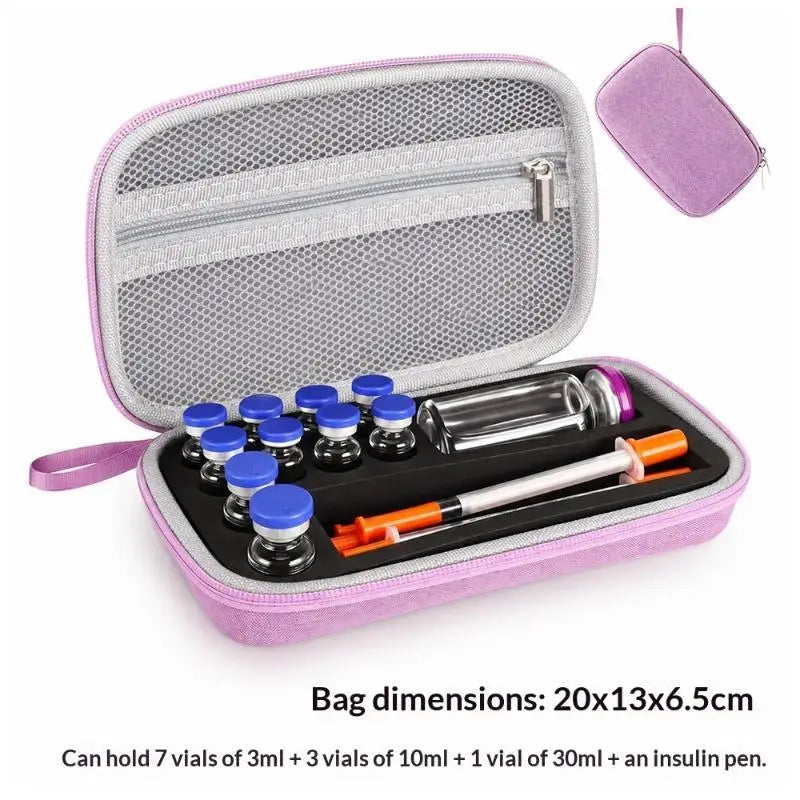 Hard Shell EVA Insulin Vial Storage Case | Travel Organizer Medical Storage Case SPOT