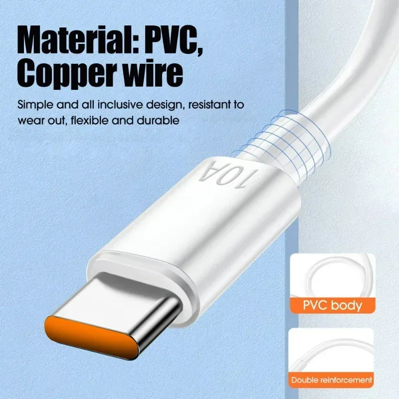 3-Pack 120W USB-C Fast Charging Cable 10A 2M | Type-C USB-C Charging Cable SPOT