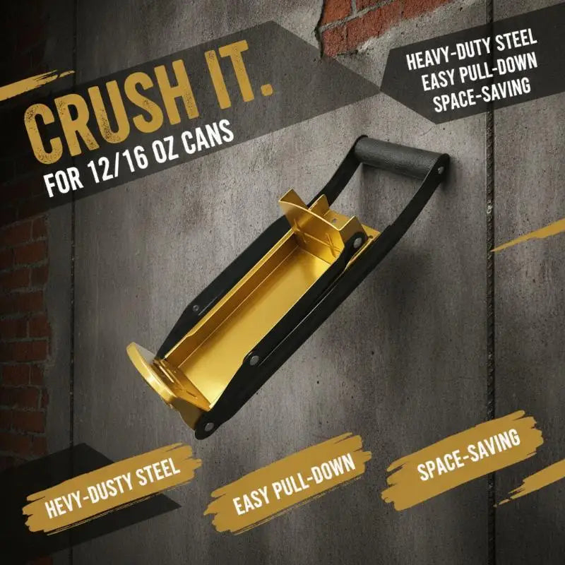 Wall Mounted Metal Can Crusher – High-Leverage 12oz Recycler Can Crusher SPOT