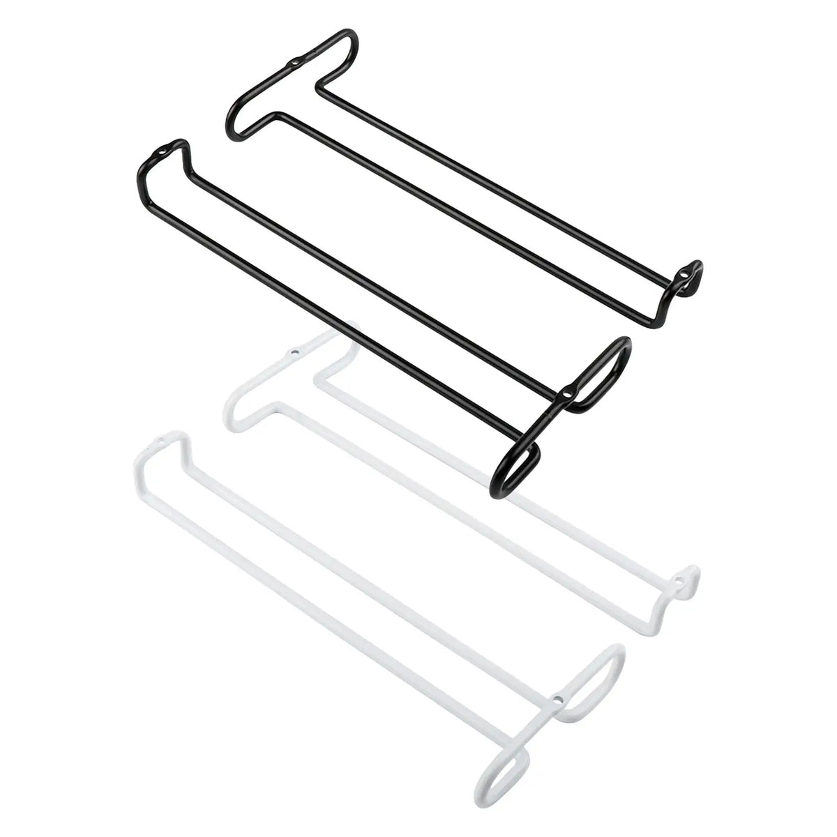 Under Cabinet Wine Glass Holder – 2-Pack Stemware Rack Wine Glass Rack SPOT Black
