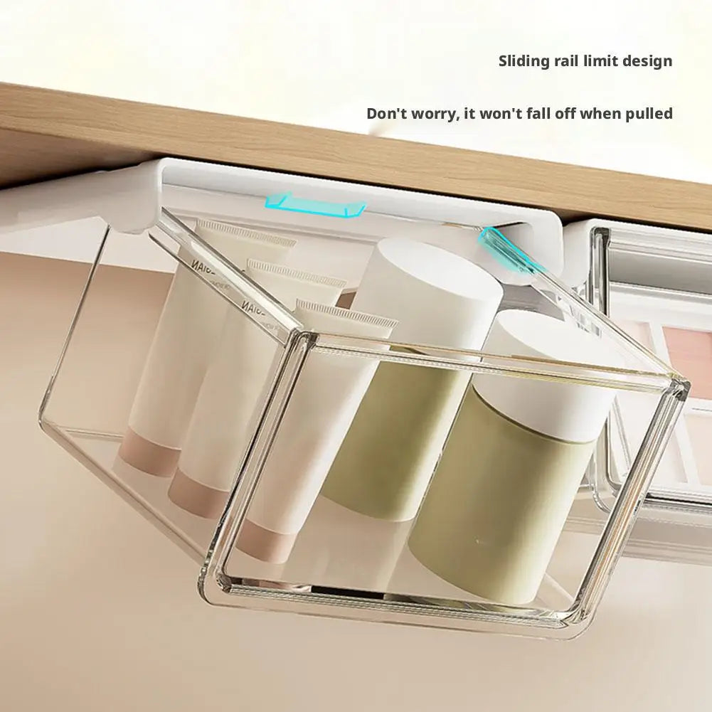 Self-Adhesive Under-Desk Drawer Organizer – Transparent Drawer Storage Organizer SPOT
