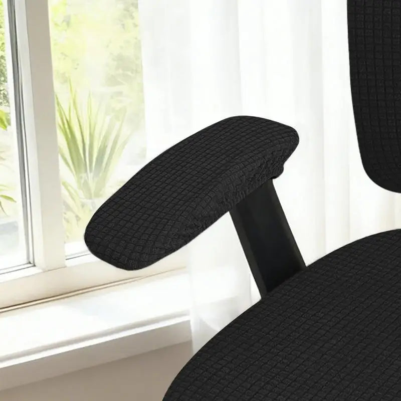 Stretch Chair Armrest Covers 1 Pair – Soft Polyester Universal Fit Chair Armrest Covers SPOT Black