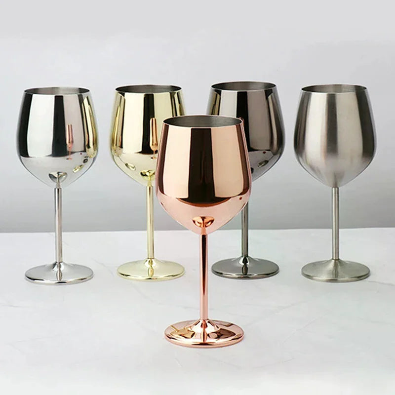 500ml Stainless Steel Goblet – Unbreakable Wine & Cocktail Glass Stainless Steel Goblet SPOT
